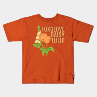 Foxglove Daisy Tulip Kids T-Shirt